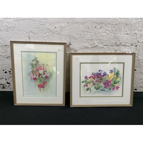 337 - Two botanical watercolour paintings, pencil signed Joan Bembridge - largest approx. 48cm high x 39cm... 