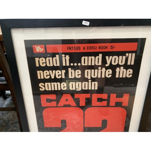 360 - A framed Catch 22 advertising poster - approx. 88cm high x 64cm wide