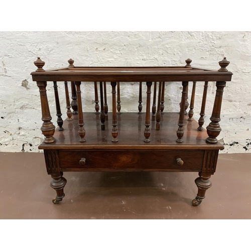 38 - A 19th century W. Snowdon of Rochdale rosewood three section Canterbury - approx. 54cm high x 60cm w... 