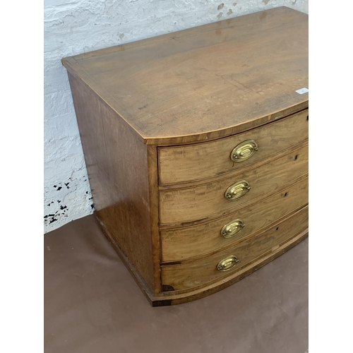 40 - A George III inlaid mahogany bow fronted chest of drawers with fitted interior - approx. 73cm high x... 