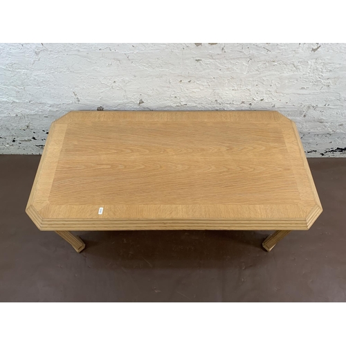 76 - Three Arighi Bianchi limed oak occasional tables - largest approx. 45cm high x 57cm wide x 108cm lon... 