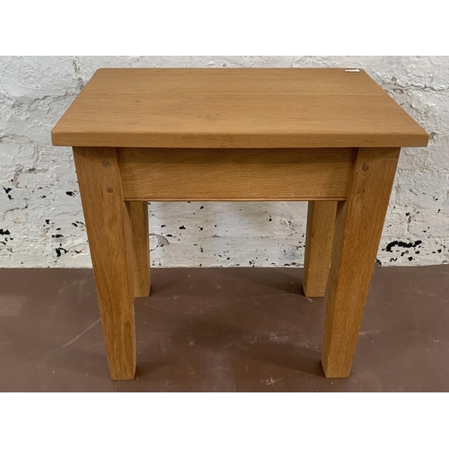 87A - A modern solid oak rectangular side table - approx. 50cm high x 33cm wide x 50cm long