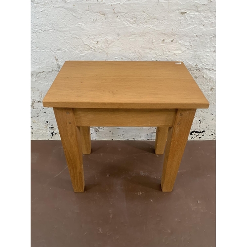 87A - A modern solid oak rectangular side table - approx. 50cm high x 33cm wide x 50cm long