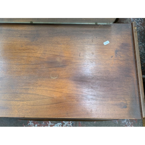 97 - A mid 20th century teak dressing table - approx. 104cm high x 123cm wide x 42cm deep