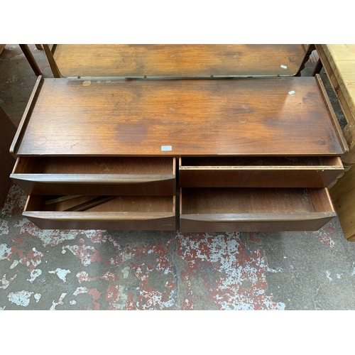 97 - A mid 20th century teak dressing table - approx. 104cm high x 123cm wide x 42cm deep