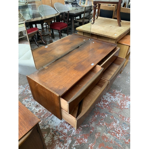 97 - A mid 20th century teak dressing table - approx. 104cm high x 123cm wide x 42cm deep