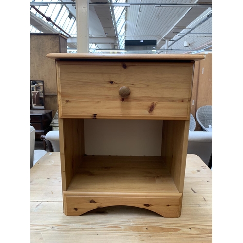 99 - A modern pine bedside cabinet - approx. 60cm high x 49cm wide x 39cm deep