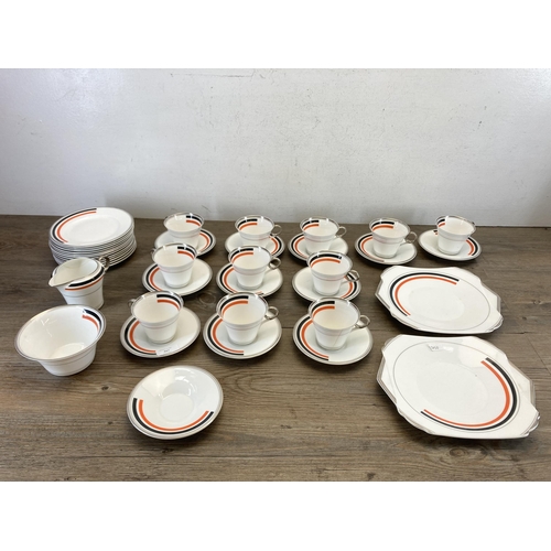 497 - An approx. 39 piece Art Deco Shelley Regent shape part tea set