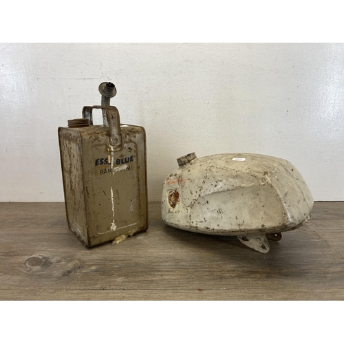 535 - Two items, one mid 20th century Esso Blue paraffin can - approx. 35cm high and one mid 20th century ... 