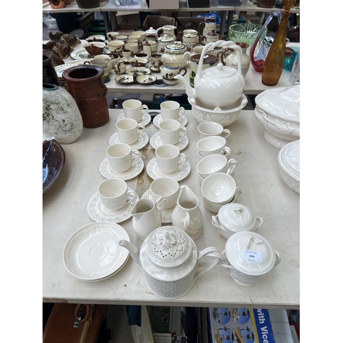 494 - A collection of Hartley Greens & Co. Leeds pottery creamware to include teapot and stand - approx. 3... 