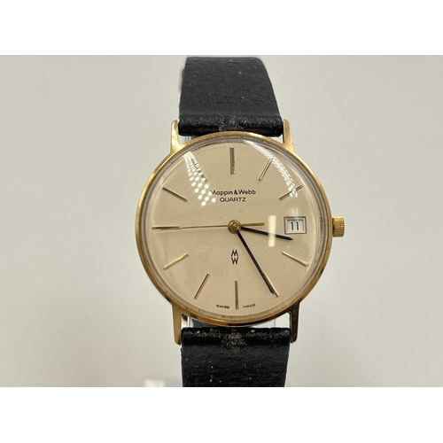 2010 - A Mappin & Webb 9ct gold cased quartz men's wristwatch - approx. gross weight 24.8g including moveme... 