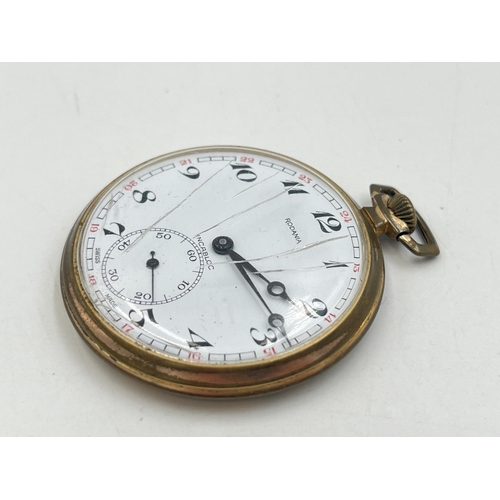 2026 - A Rodania Incabloc Swiss made hand wind pocket watch - approx. 5cm diameter