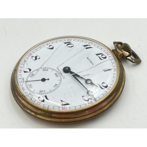 2026 - A Rodania Incabloc Swiss made hand wind pocket watch - approx. 5cm diameter