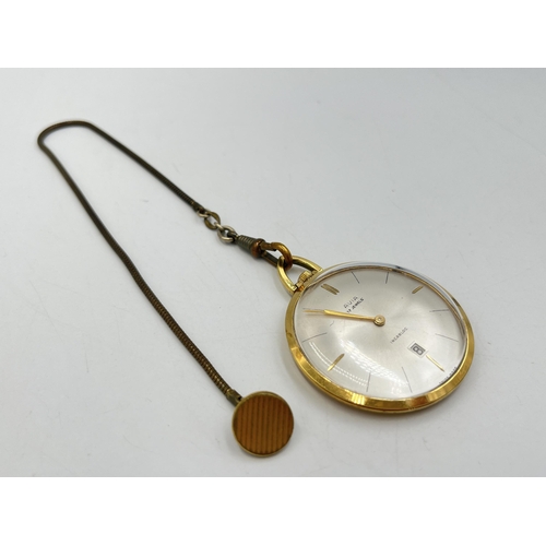 2033 - A mid 20th century Incabloc 17 jewels pocket watch - approx. 4cm diameter