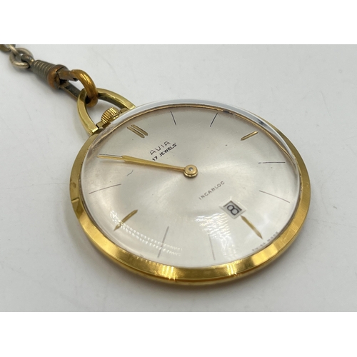 2033 - A mid 20th century Incabloc 17 jewels pocket watch - approx. 4cm diameter