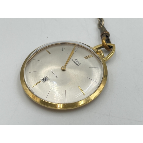 2033 - A mid 20th century Incabloc 17 jewels pocket watch - approx. 4cm diameter