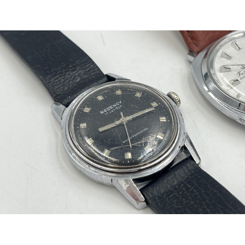 2038 - Two vintage men's wristwatches, one Ferel Electrotime Super De Luxe and one Regency 17 jewels mechan... 