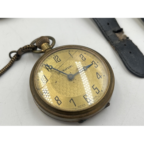 2048 - Seven wristwatches and four pocket watches to include an 18th century gilt metal pair cased verge po... 