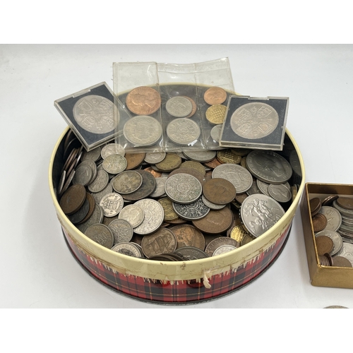 2083 - A collection of British coins with silver examples to include two 1891 92.5% crowns, 1935 50% crown,... 