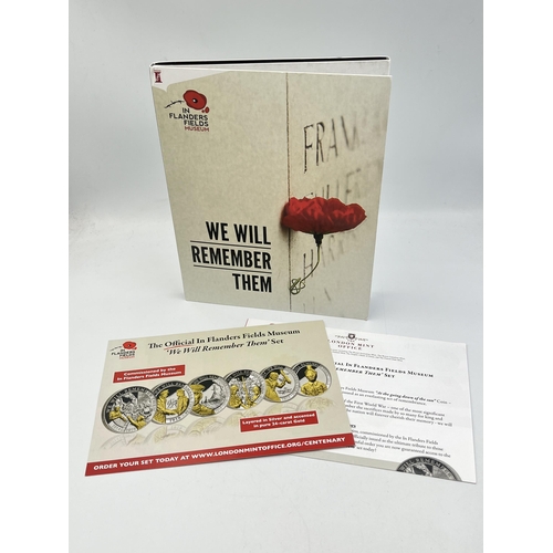 2084 - An In Flanders Fields Museum 'We Will Remember Them' eight coin set which includes 2018 9ct gold pro... 