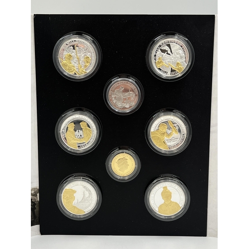 2084 - An In Flanders Fields Museum 'We Will Remember Them' eight coin set which includes 2018 9ct gold pro... 