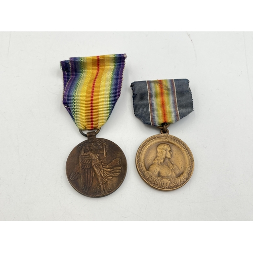 2101 - Two WWI medals, one Pennsylvania National Guard and one Czechoslovakian Victory