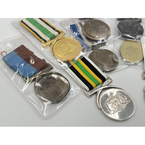 2102 - Ten South African medals to include A.N.C Boyr Service, Imbasa Yomkhosi Defence, Homeland Venda Poli... 