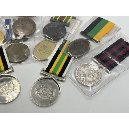 2102 - Ten South African medals to include A.N.C Boyr Service, Imbasa Yomkhosi Defence, Homeland Venda Poli... 