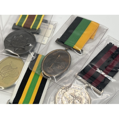 2102 - Ten South African medals to include A.N.C Boyr Service, Imbasa Yomkhosi Defence, Homeland Venda Poli... 