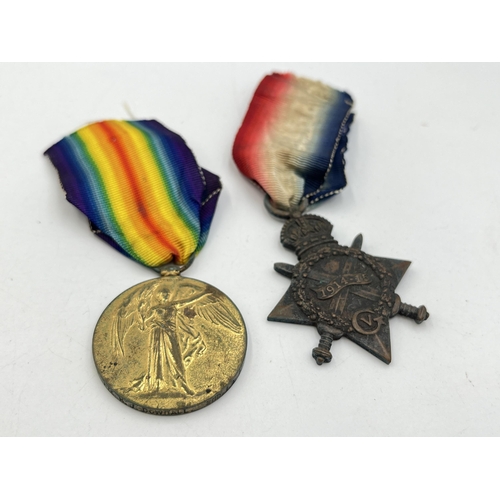 2114 - A WWI British medal pair presented to Pte. H. J. Dowdall 2nd I.L.H.