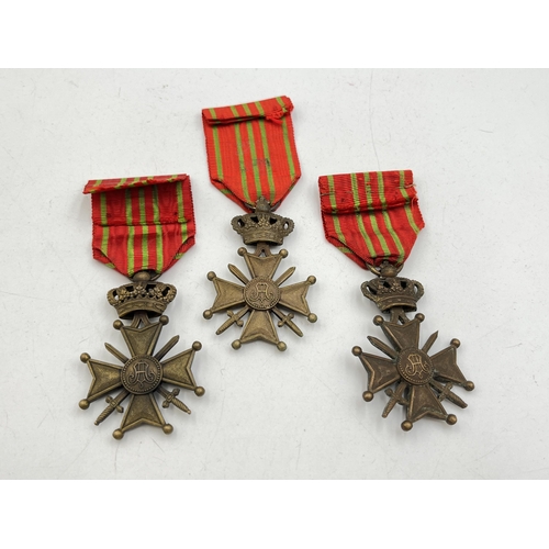 2119 - Three WWI Belgian Croix de Geurre medals