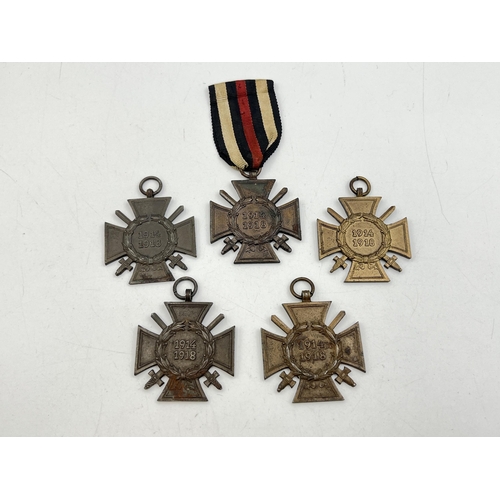 2131 - Five WWI German The Honour Cross medals