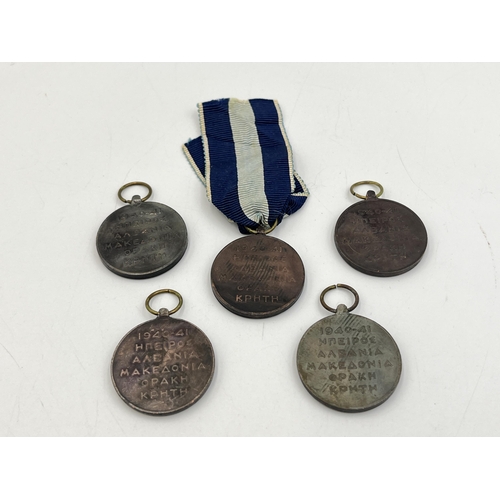 2133 - Five WWII Greek 1940-1941 War medals