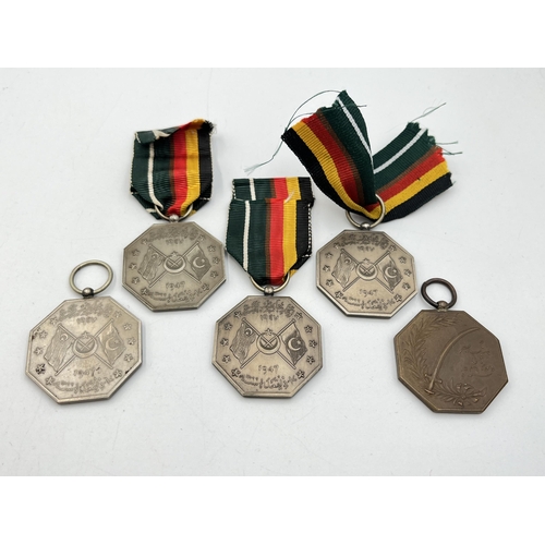 2142 - Five Bahawalpur medals, four 1947 Alliance and one 1939-1945 Overseas Service