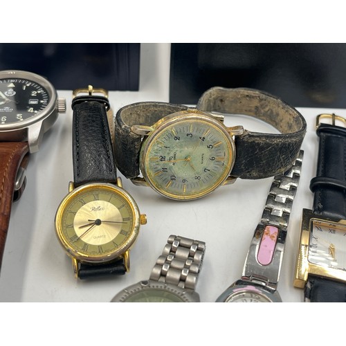 2047 - Ten quartz wristwatches to include boxed Timex, S.E Wills Battle of Britain, Sekonda etc.