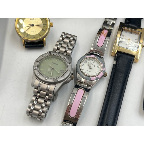 2047 - Ten quartz wristwatches to include boxed Timex, S.E Wills Battle of Britain, Sekonda etc.