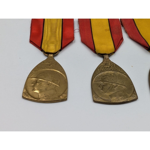 2162 - Three WWI Belgian 1914-1918 Commemorative War medals