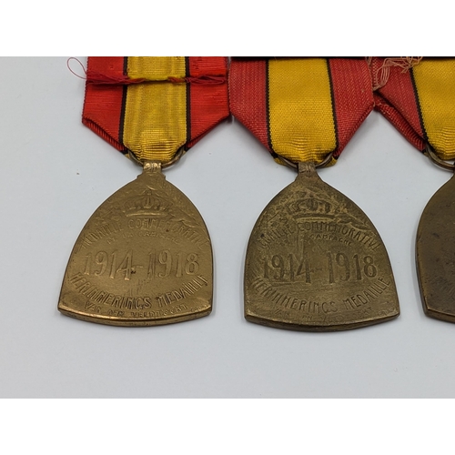 2162 - Three WWI Belgian 1914-1918 Commemorative War medals