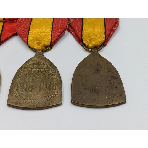 2162 - Three WWI Belgian 1914-1918 Commemorative War medals