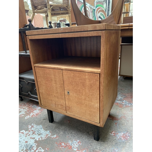 94 - A mid 20th century teak two door side cabinet - approx. 73cm high x 52 cm wide x 39cm deep