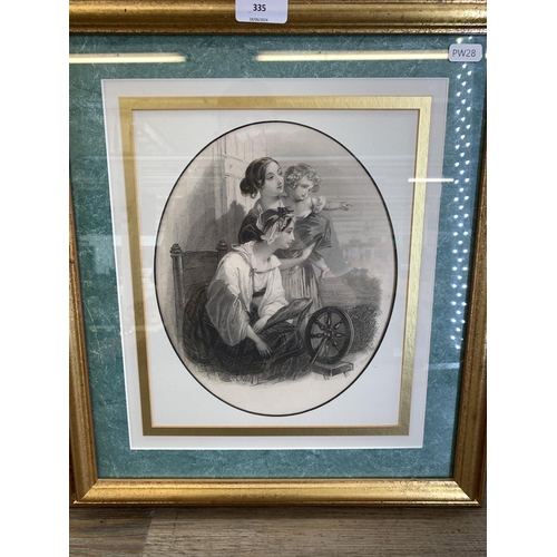 335 - Three gilt framed prints, one Robert Richardson 'Prestbury Village' pencil signed limited edition no... 