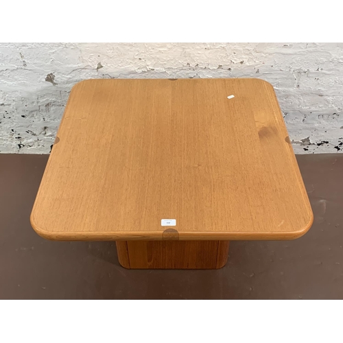 94 - A mid 20th century teak square coffee table - approx. 43cm high x 75cm square