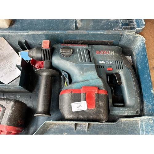 1043 - A cased Bosch 'Boschhammer' GBH 24V cordless SDS+ hammer drill