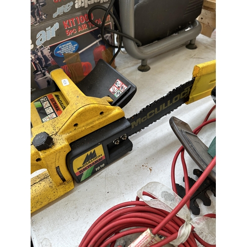 1074 - Two electric garden items, one McCulloch Electramac chainsaw and one Qualcast HedgeMaster 300+