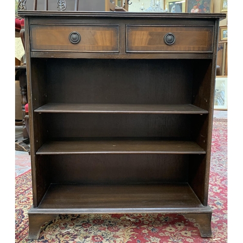 103 - Two pieces of mahogany furniture, one Edwardian style three tier bookcase with two drawers - approx.... 