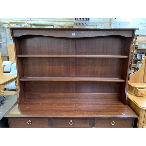 106 - A Stag Minstrel mahogany dresser - approx. 171cm high x 140cm wide x 45.5cm deep