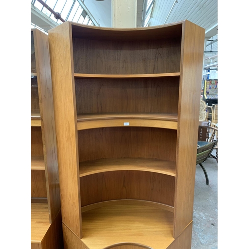 121 - A 1970s G Plan Fresco teak freestanding corner cabinet - approx. 199cm high x 101cm wide x 45cm deep