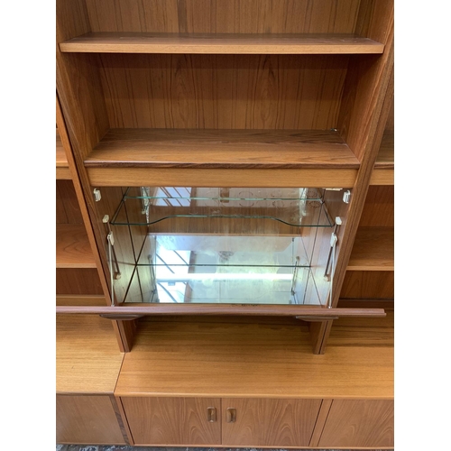 122 - A 1970s G Plan Fresco teak display cabinet - approx. 198cm high x 162cm wide x 45.5cm deep