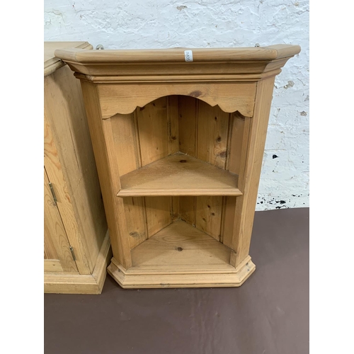 26 - Two pieces of pine furniture, one bedside cabinet - approx. 61cm high x 36cm wide x 31cm deep and on... 