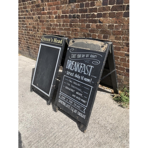 29 - Two wooden A-frame pub/restaurant notice boards - largest approx. 120cm high x 66cm wide